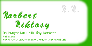 norbert miklosy business card